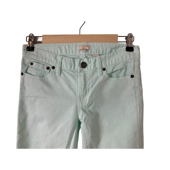 J.Crew Skinny Jeans Women's Size 24 Mint Green Light Denim Ankle Length A2484 - Picture 2 of 12